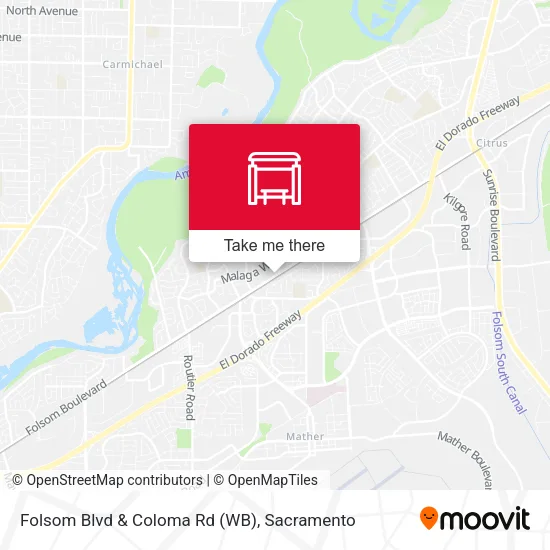 Mapa de Folsom Blvd & Coloma Rd (WB)