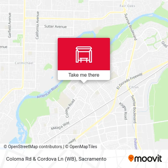 Coloma Rd & Cordova Ln (WB) map
