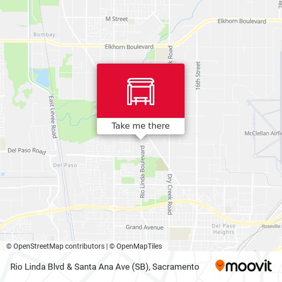 Rio Linda Blvd & Santa Ana Ave (SB) map