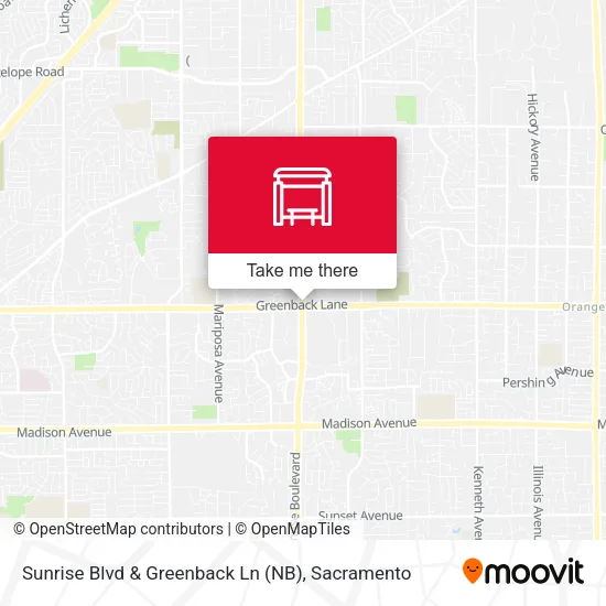 Mapa de Sunrise Blvd & Greenback Ln (NB)