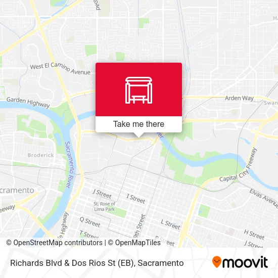 Mapa de Richards Blvd & Dos Rios St (EB)