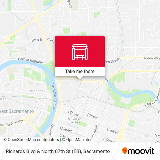 Mapa de Richards Blvd & North 07th St (EB)