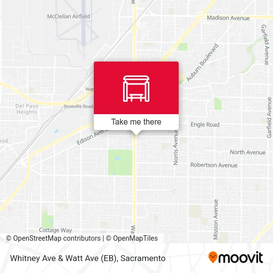 Mapa de Whitney Ave & Watt Ave (EB)