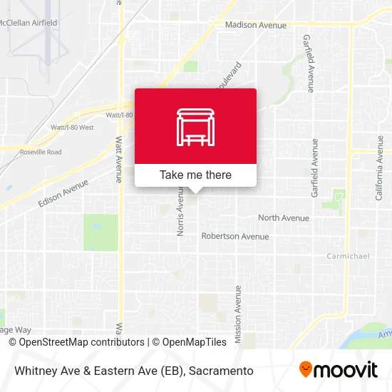 Mapa de Whitney Ave & Eastern Ave (EB)