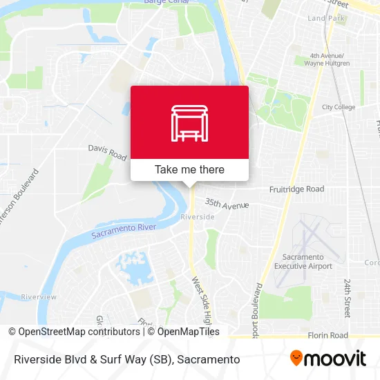 Riverside Blvd & Surf Way (SB) map
