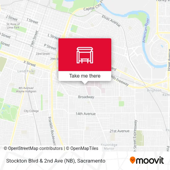 Mapa de Stockton Blvd & 2nd Ave (NB)