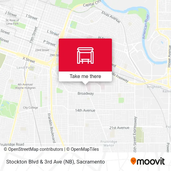 Mapa de Stockton Blvd & 3rd Ave (NB)