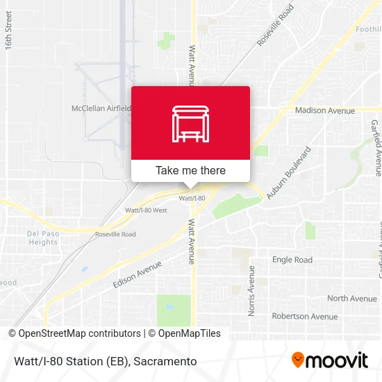 Mapa de Watt/I-80 Station (EB)