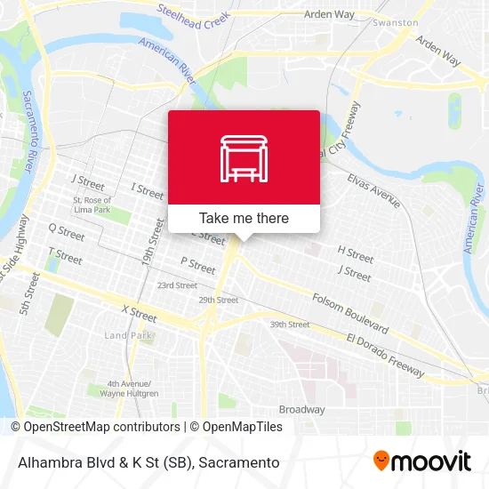 Mapa de Alhambra Blvd & K St (SB)