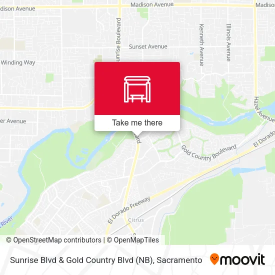 Mapa de Sunrise Blvd & Gold Country Blvd (NB)