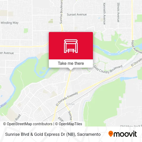 Mapa de Sunrise Blvd & Gold Express Dr (NB)