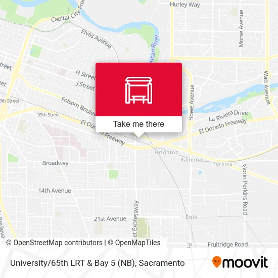 Mapa de University / 65th LRT & Bay 5 (NB)
