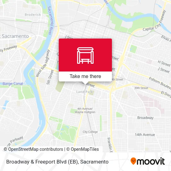 Broadway & Freeport Blvd (EB) map
