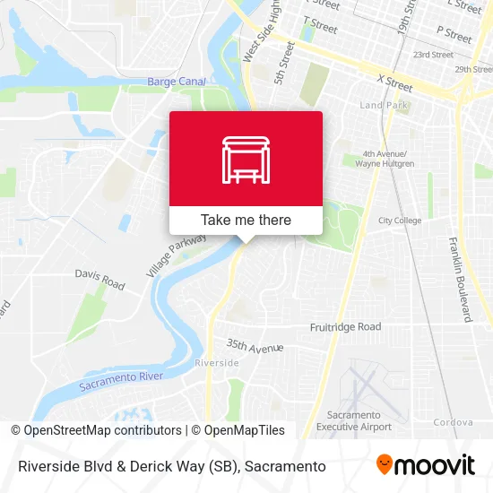 Riverside Blvd & Derick Way (SB) map