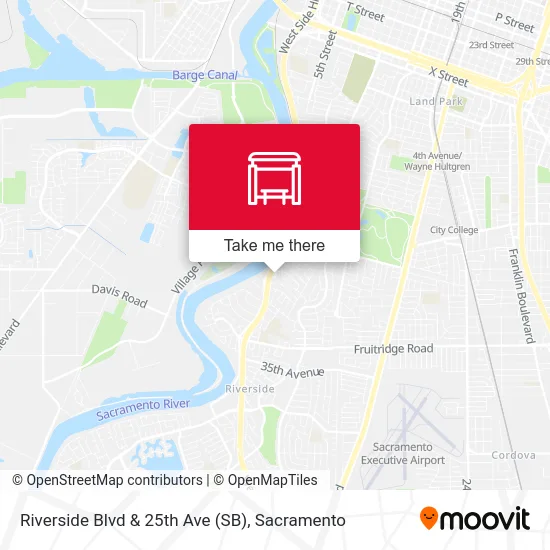 Riverside Blvd & 25th Ave (SB) map