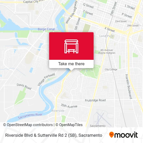 Riverside Blvd & Sutterville Rd 2 (SB) map