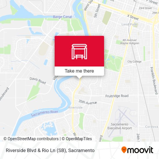 Riverside Blvd & Rio Ln (SB) map