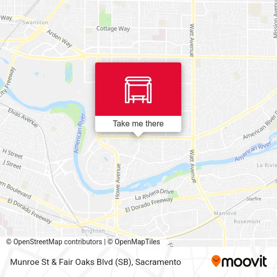 Mapa de Munroe St & Fair Oaks Blvd (SB)