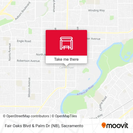 Mapa de Fair Oaks Blvd & Palm Dr (NB)