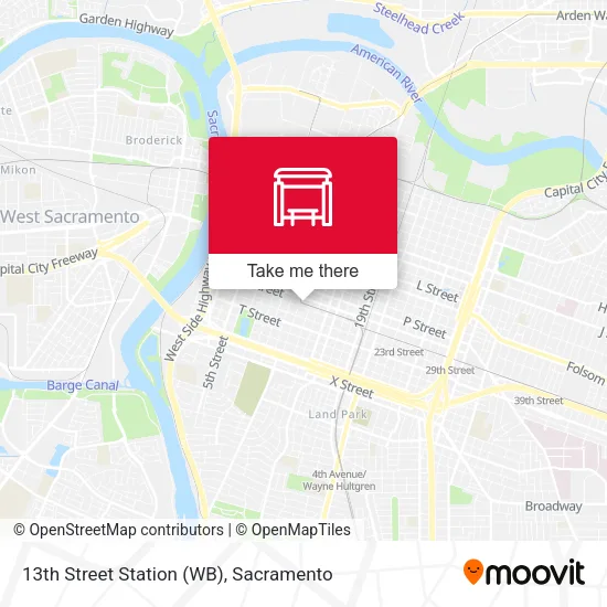 Mapa de 13th Street Station (WB)