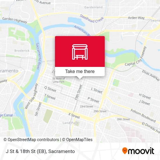 Mapa de J St & 18th St (EB)