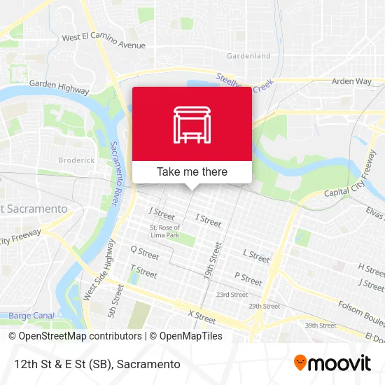 Mapa de 12th St & E St (SB)