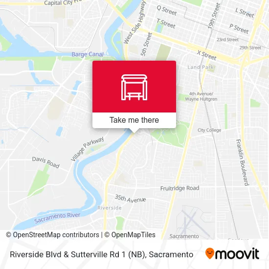 Riverside Blvd & Sutterville Rd 1 (NB) map