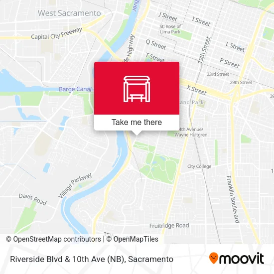 Mapa de Riverside Blvd & 10th Ave (NB)
