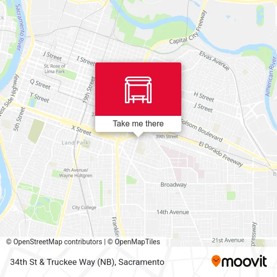 Mapa de 34th St & Truckee Way (NB)