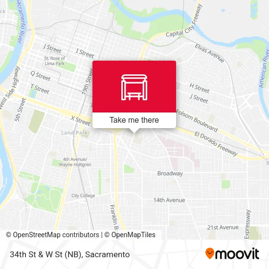 Mapa de 34th St & W St (NB)