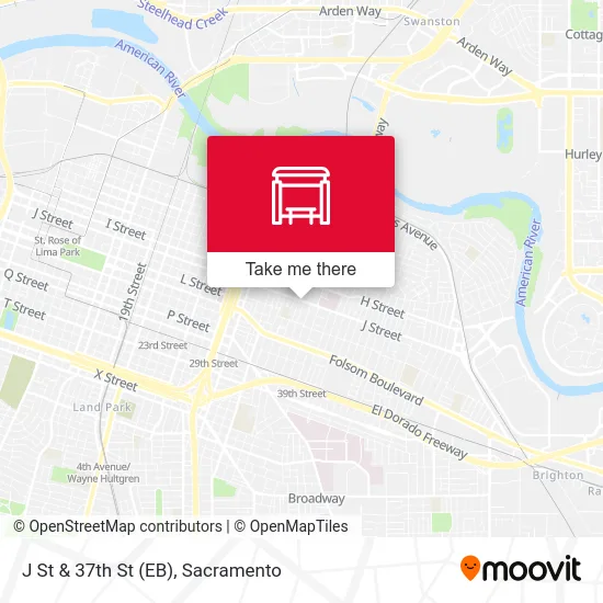 J St & 37th St (EB) map