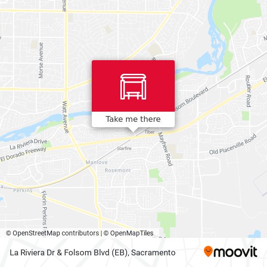 La Riviera Dr & Folsom Blvd (EB) map