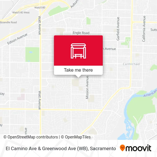 El Camino Ave & Greenwood Ave (WB) map