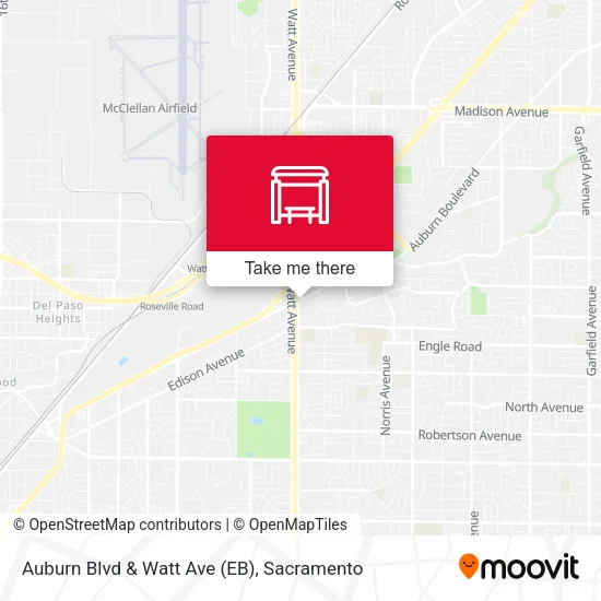Mapa de Auburn Blvd & Watt Ave (EB)