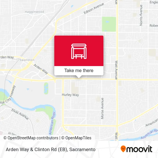 Arden Way & Clinton Rd (EB) map