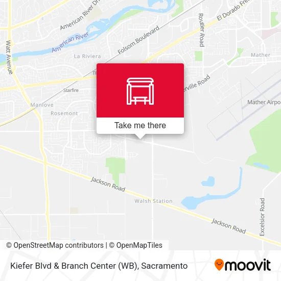 Mapa de Kiefer Blvd & Branch Center (WB)