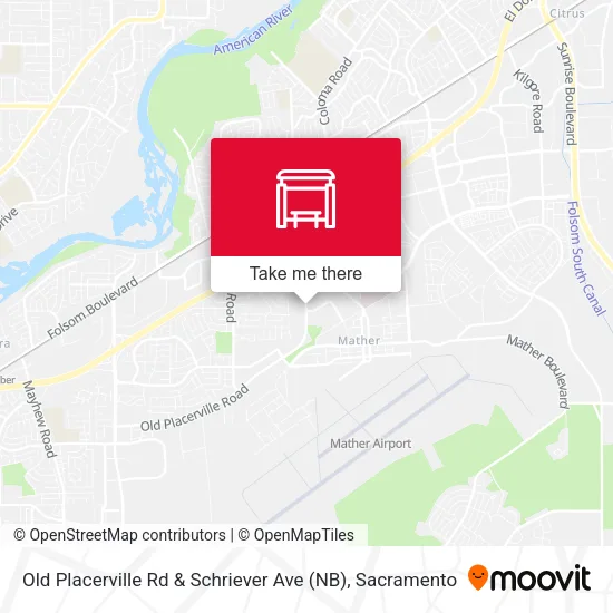 Mapa de Old Placerville Rd & Schriever Ave (NB)
