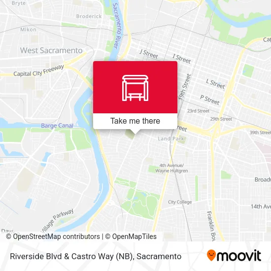 Riverside Blvd & Castro Way (NB) map
