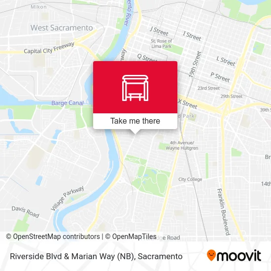 Riverside Blvd & Marian Way (NB) map