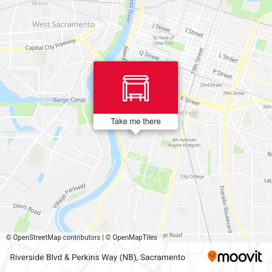 Riverside Blvd & Perkins Way (NB) map