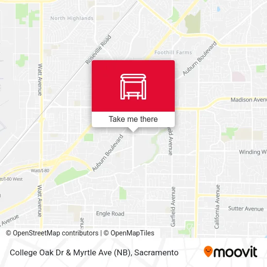 Mapa de College Oak Dr & Myrtle Ave (NB)