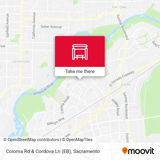 Coloma Rd & Cordova Ln (EB) map