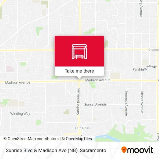 Mapa de Sunrise Blvd & Madison Ave (NB)