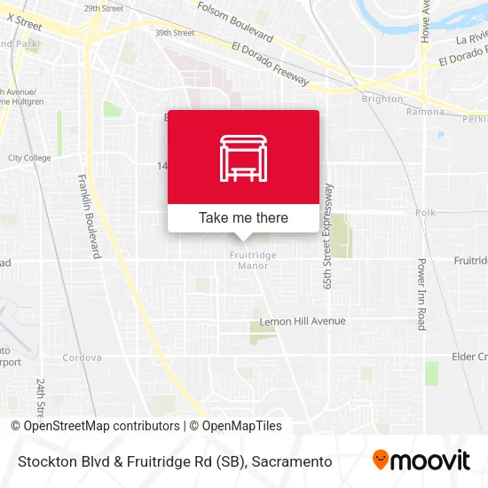 Stockton Blvd & Fruitridge Rd (SB) map