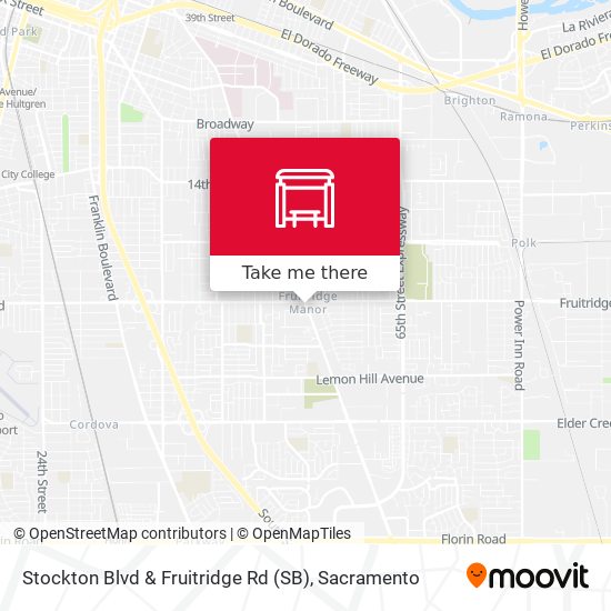 Stockton Blvd & Fruitridge Rd (SB) map