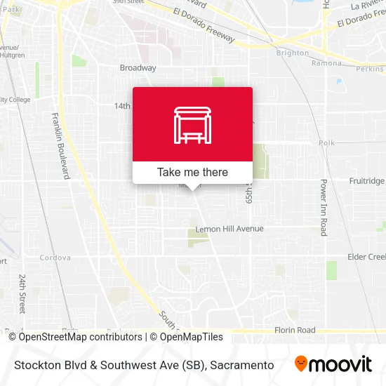 Mapa de Stockton Blvd & Southwest Ave (SB)