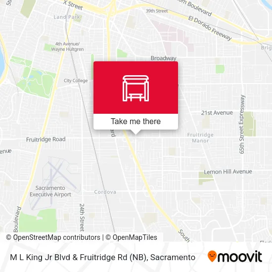 Mapa de M L King Jr Blvd & Fruitridge Rd (NB)