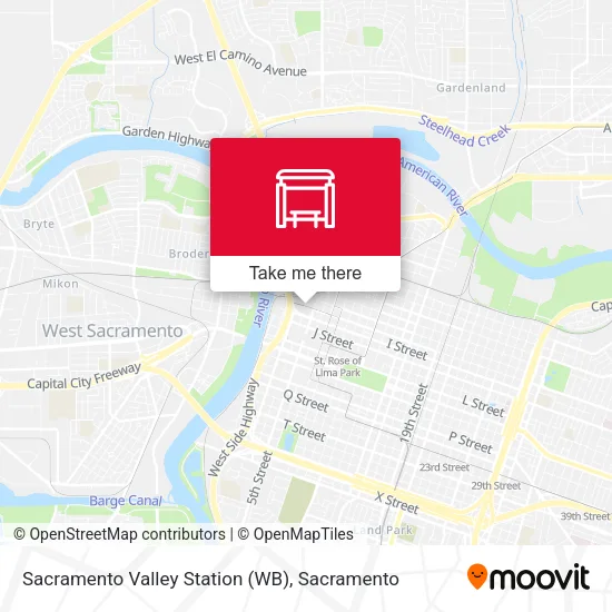 Mapa de Sacramento Valley Station (WB)