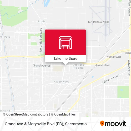 Grand Ave & Marysville Blvd (EB) map