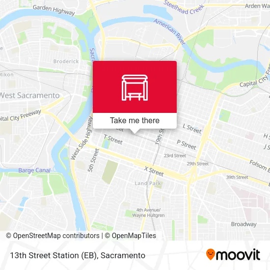 Mapa de 13th Street Station (EB)